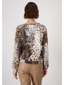 Sweatshirt beige/lichtbruin/zwart