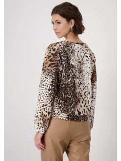 Sweatshirt beige/lichtbruin/zwart