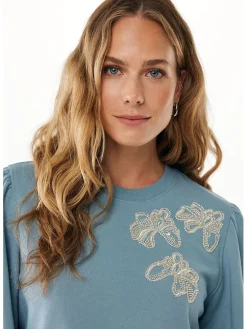 Sweatshirt ''Flower'' lichtblauw