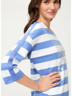 Sweatshirt lichtblauw/wit