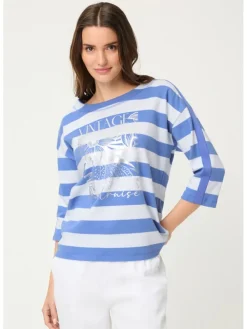 Sweatshirt lichtblauw/wit