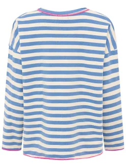 Sweatshirt "Neon Streifen" wit/blauw