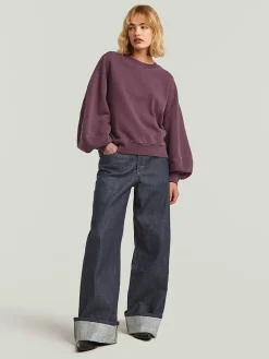 Sweatshirt pruimkleurig