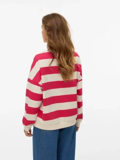 Sweatshirt rood/crème