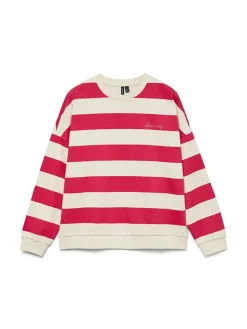 Sweatshirt rood/crème