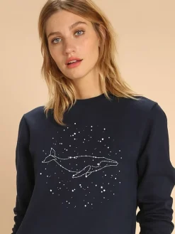 Sweatshirt "Whale Constellation" donkerblauw