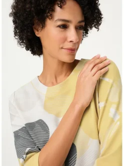 Sweatshirt wit/goudkleurig/zwart