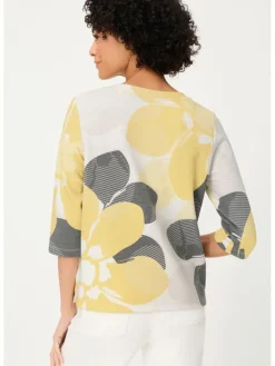 Sweatshirt wit/goudkleurig/zwart