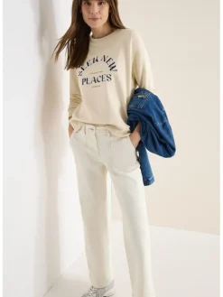 Sweatshirt zandkleurig