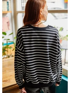 Sweatshirt zwart/wit