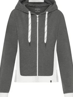 Sweatvest antraciet/wit