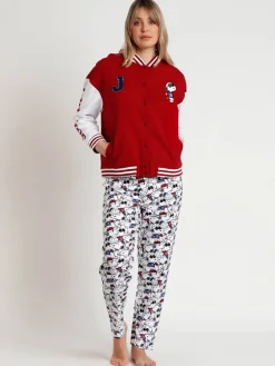 Sweatvest rood/wit