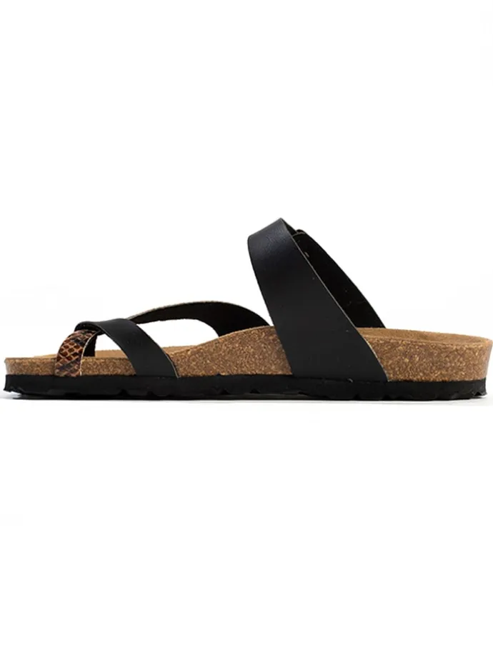 Teenslippers "Barcelone" zwart/bruin