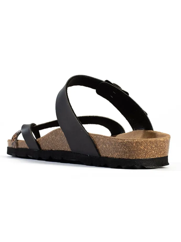 Teenslippers "Barcelone" zwart/bruin