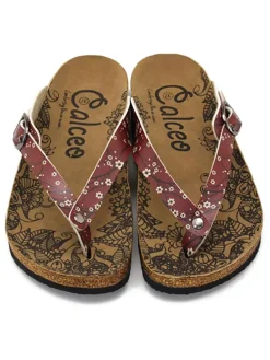 Teenslippers bordeaux
