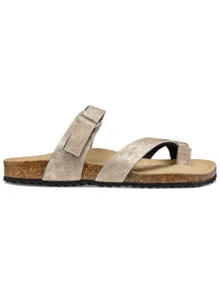 Teenslippers "Brionia" goudkleurig/wit