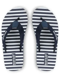 Teenslippers "Catarina" donkerblauw/wit