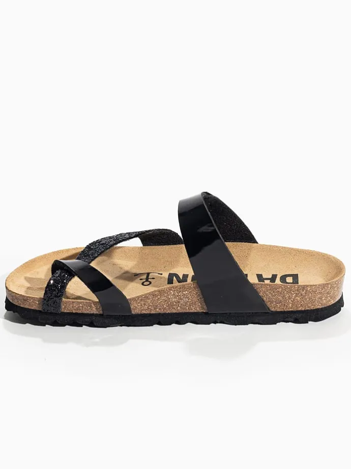 Teenslippers "Diane" zwart