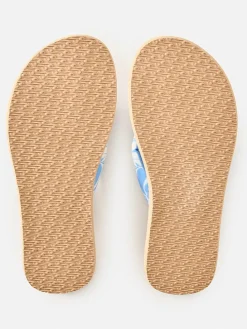 Teenslippers "Freedom Plush Bloom" lichtblauw/beige/wit