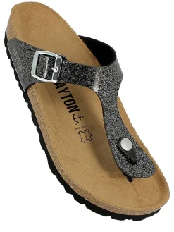 Teenslippers "Mercure" zwart/wit