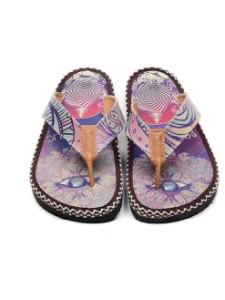 Teenslippers paars/meerkleurig