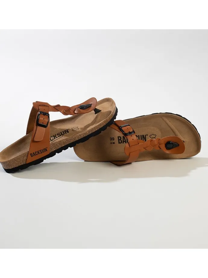 Teenslippers "Reggio" lichtbruin