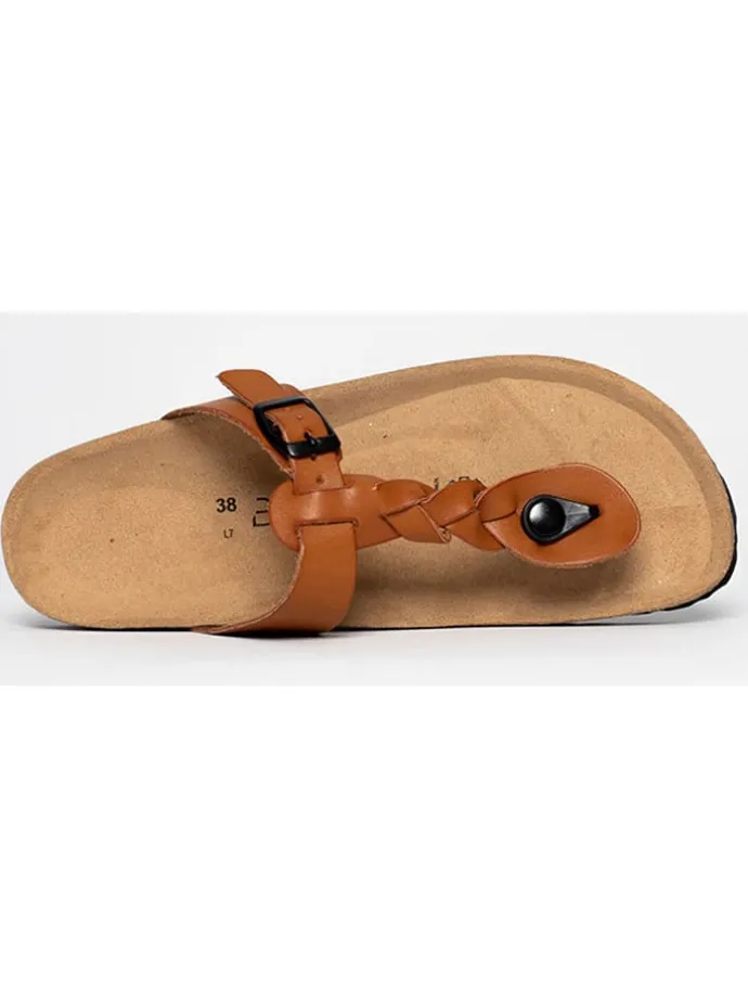 Teenslippers "Reggio" lichtbruin