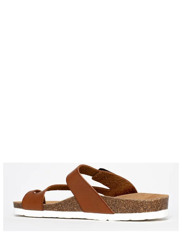 Teenslippers "Rita" lichtbruin