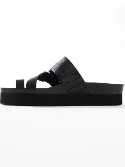 Teenslippers "Tortuga" zwart