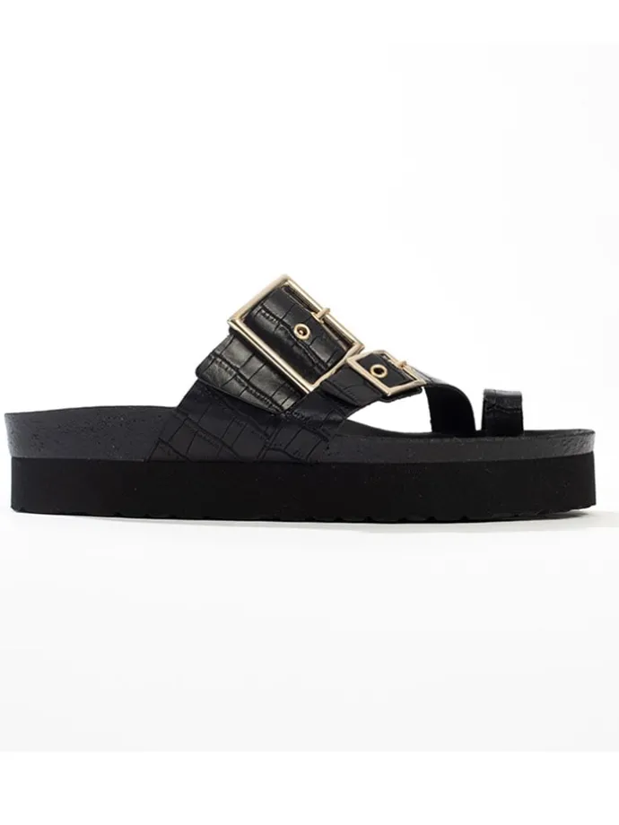 Teenslippers "Tortuga" zwart