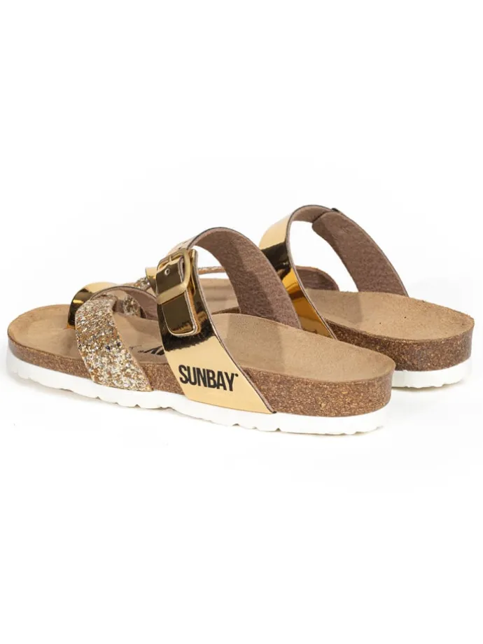 Teenslippers "Tulipe" goudkleurig