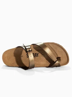 Teenslippers "Tulipe" goudkleurig