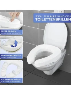 Toiletkussenhoes "Soft" wit - (B)38 x (H)5 x (D)46 cm