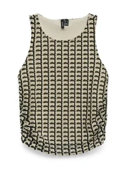 Top beige/zwart