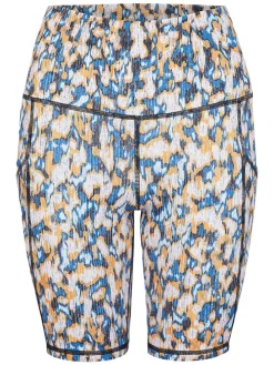 Trainingsshort "Hike" blauw/geel