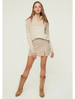 Trui beige/wit