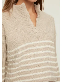 Trui beige/wit