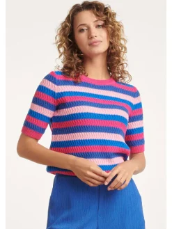 Trui blauw/roze
