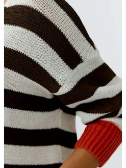 Trui bruin/wit/bruinrood