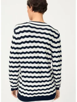 Trui donkerblauw/wit
