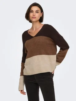 Trui "Elanora" bruin/lichtbruin/beige