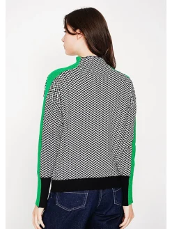 Trui zwart/wit/groen