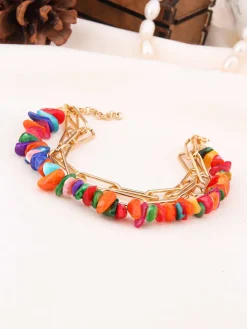 Vergulde armband met edelstenen