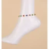 Vergulde enkelketting met edelstenen