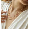 Vergulde ketting met kristallen - (L)45 cm