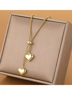 Vergulde ketting met sierelementen - (L)60 cm