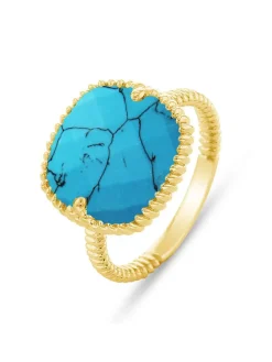 Vergulde ring met edelsteen