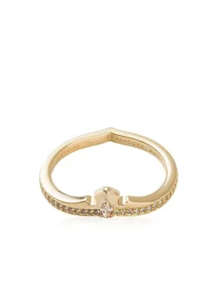 Vergulde ring met edelstenen