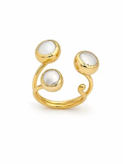 Vergulde ring met parels