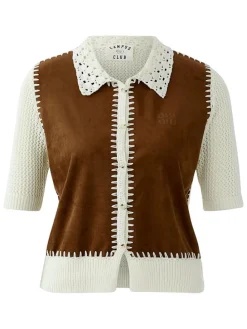 Vest bruin/crème